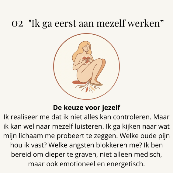 Vrouw luistert naar zichzelf en haar lichaam - stap 2 van innerlijk werk voor vrouwen met onvervulde kinderwens